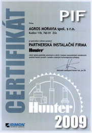závlaha certifikát 2009